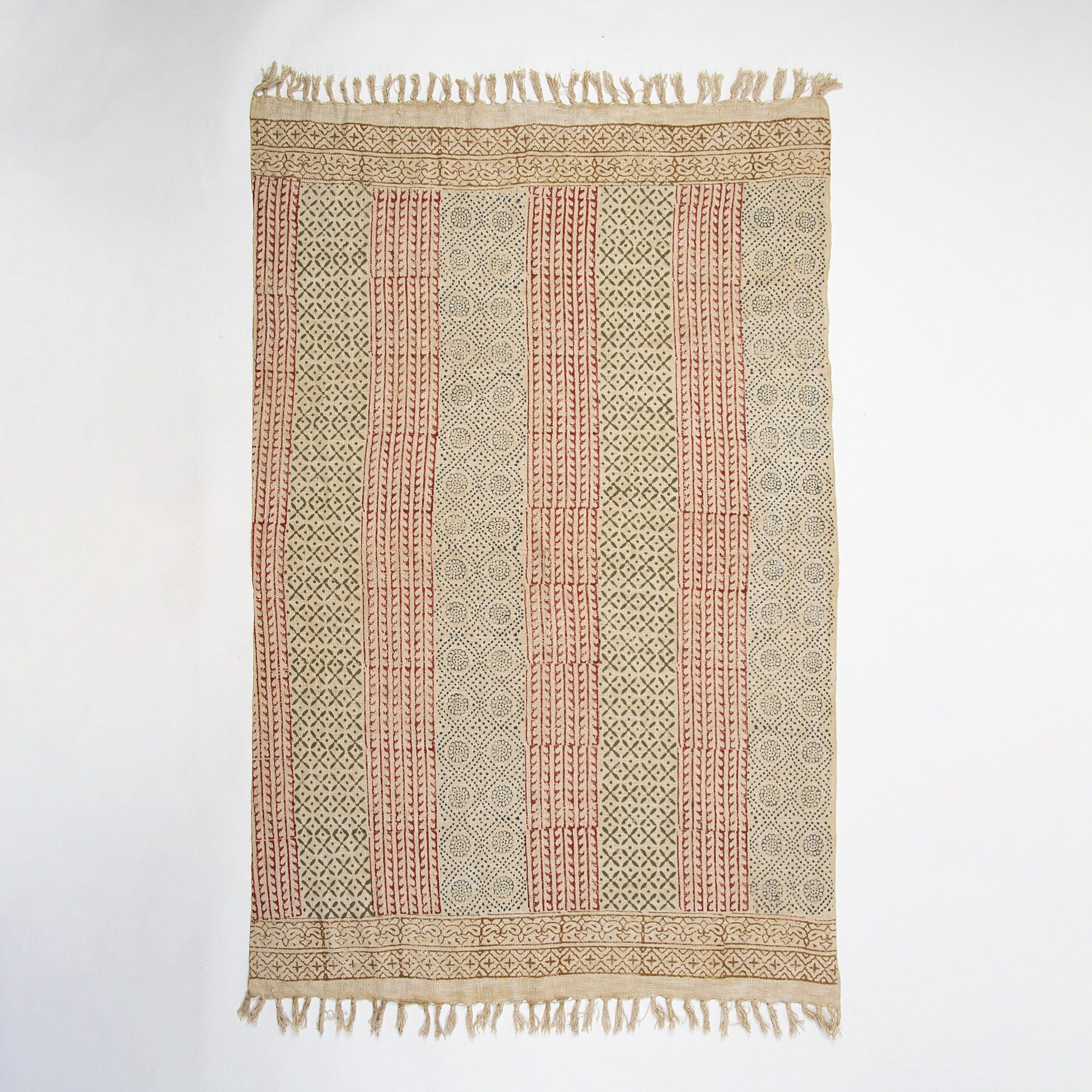 Premium Block Printed Organic Cotton Throws For Sofas